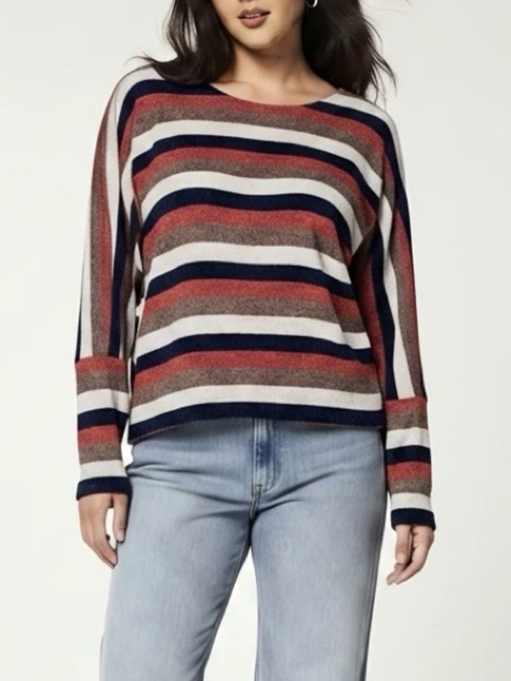 Chenault Pink & Blue Chenille Striped Sweater